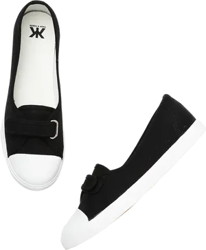 Black White Womens Casual Shoes PNG Image