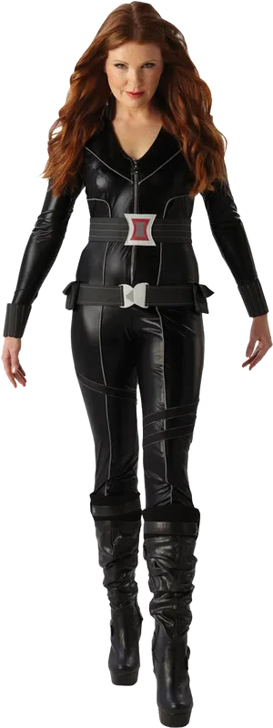 Black Widow Standing Pose PNG Image