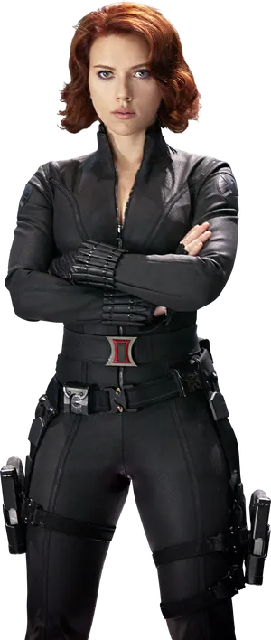 Black Widow Standing Pose PNG Image