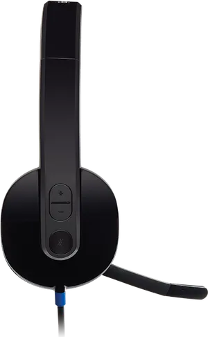 Black Wired Headsetwith Microphone PNG Image