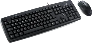 Black Wired Keyboardand Mouse Combo PNG Image