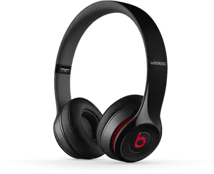 Black Wireless Headphones PNG Image