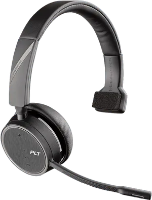 Black Wireless Headset P L T Brand PNG Image