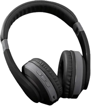 Black Wireless Over Ear Headphones PNG Image