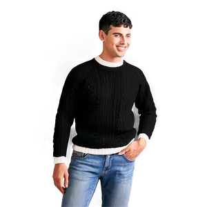 Black Wool Sweater Png 06132024 PNG Image