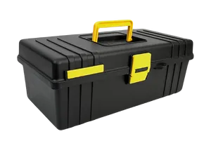 Black Yellow Plastic Toolbox PNG Image