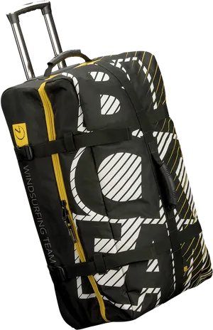 Black Yellow Wheeled Duffle Bag PNG Image