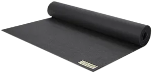 Black Yoga Mat Rolled Halfway PNG Image