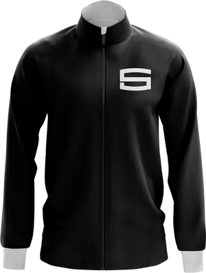 Black Zippered Hoodie Mockup PNG Image