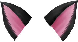 Blackand Pink Cat Ears Graphic PNG Image