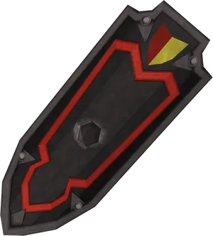 Blackand Red Shield Design PNG Image