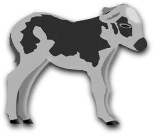 Blackand White Calf Illustration.png PNG Image