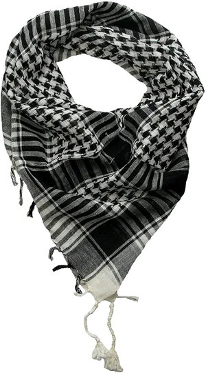 Blackand White Checked Scarf PNG Image