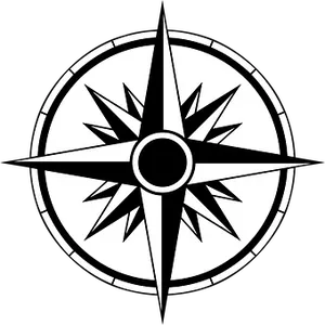 Blackand White Compass Design PNG Image