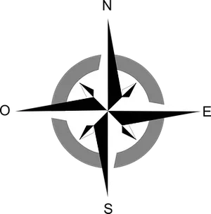 Blackand White Compass Graphic PNG Image