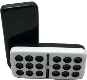 Blackand White Dominoes Standing PNG Image