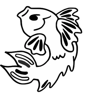 Blackand White Fish Drawing PNG Image