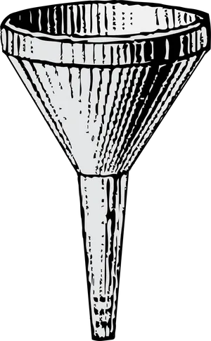 Blackand White Funnel Illustration PNG Image