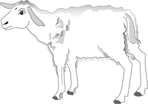 Blackand White Lamb Illustration PNG Image