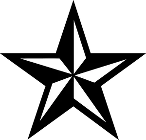 Blackand White Nautical Star PNG Image