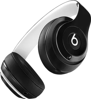 Blackand White Over Ear Headphones PNG Image