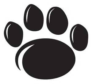 Blackand White Paw Print Graphic PNG Image