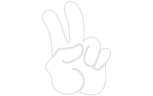 Blackand White Peace Sign Graphic PNG Image