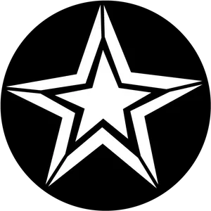 Blackand White Star Graphic PNG Image