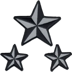 Blackand White Star Patches PNG Image