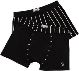 Blackand White Striped Boxer Briefs PNG Image