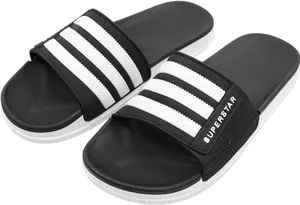 Blackand White Striped Slides PNG Image