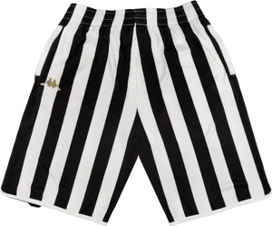 Blackand White Striped Sports Shorts PNG Image