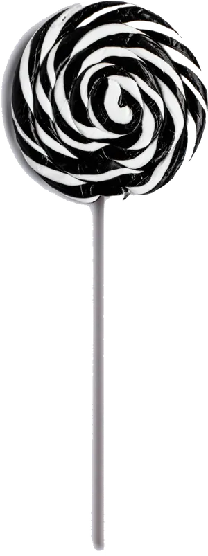 Blackand White Swirl Lollipop PNG Image