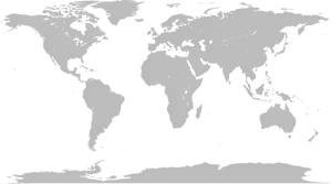 Blackand White World Map Silhouette PNG Image