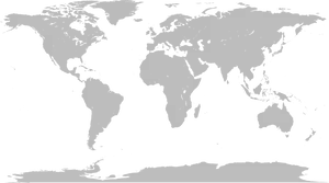 Blackand White World Map Silhouette PNG Image