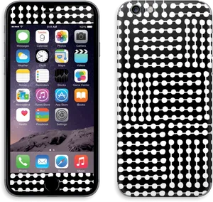 Blacki Phonewith Dotted Case PNG Image