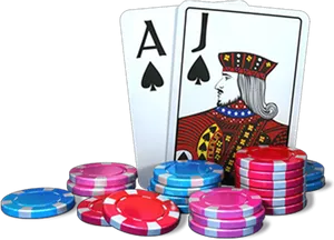 Blackjack Aceand Jackwith Chips PNG Image