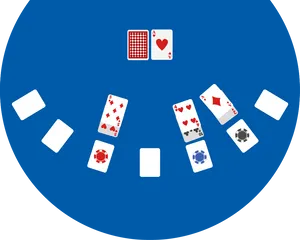 Blackjack Table Game Setup PNG Image