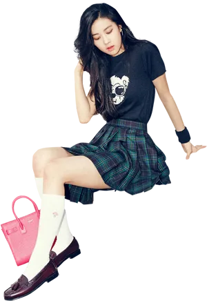 Blackpink Member Fashion Pose PNG Image