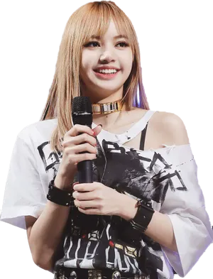 Blackpink Member With Microphone PNG Image