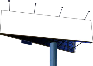 Blank Billboardat Night PNG Image