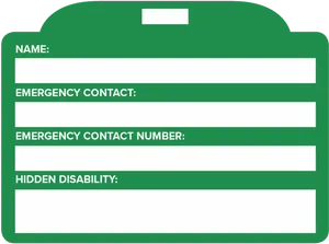 Blank Emergency I D Card Template PNG Image