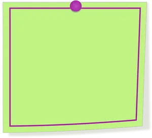 Blank Green Postit Notewith Purple Pin PNG Image