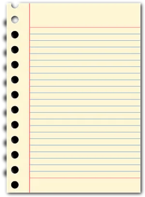 Blank Lined Notebook Paper PNG Image