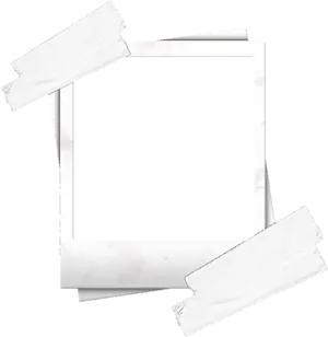 Blank Polaroid Frame Taped PNG Image