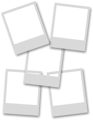 Blank Polaroid Frames Scattered PNG Image