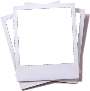 Blank Polaroid Frames Stacked PNG Image