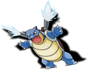 Blastoise Pokemon Water Cannon PNG Image