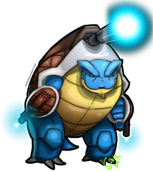 Blastoise Pokemon Water Cannon PNG Image