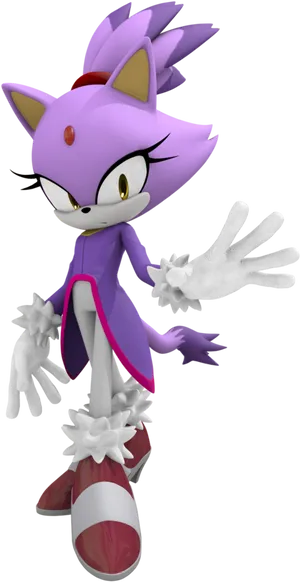 Blazethe Cat Sonic Character PNG Image